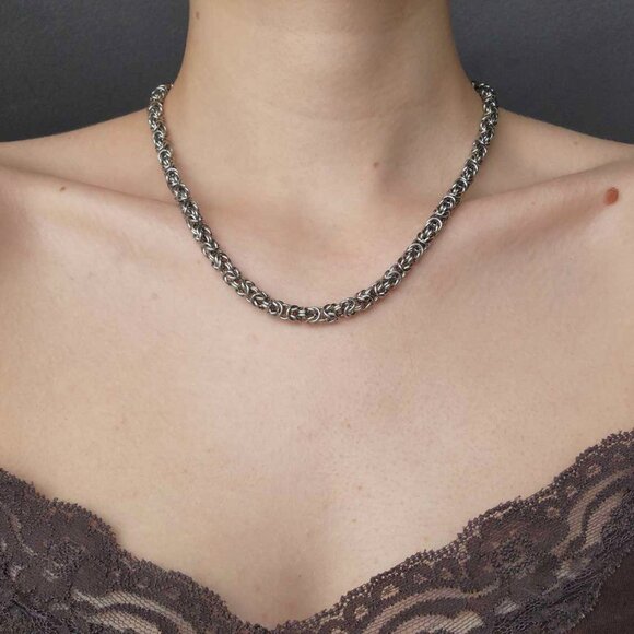 Classic 18 inch byzantine stainless steel chain - Picture 1 of 8